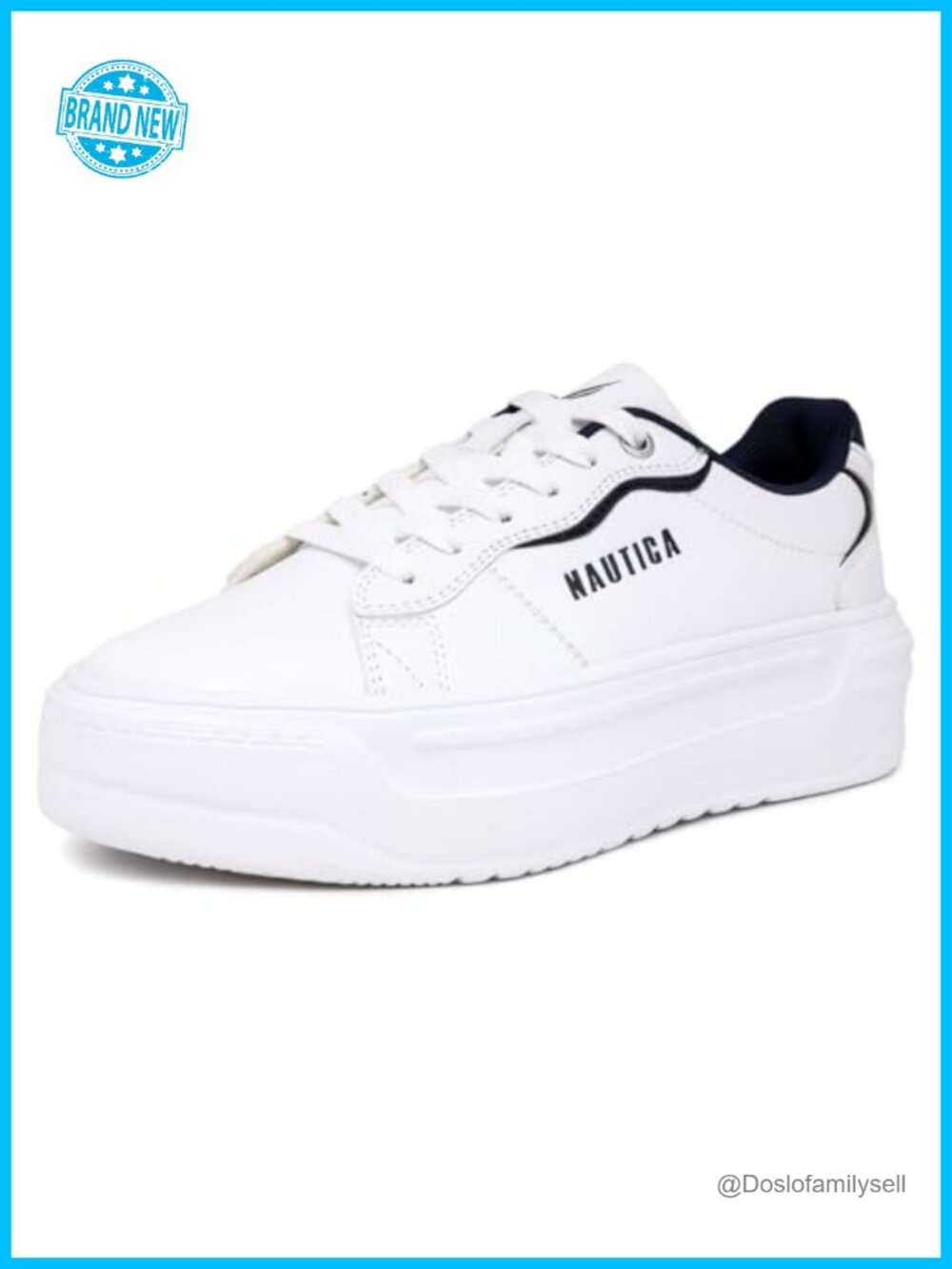 Women's Faux Leather Lace-Up Athletic Sneakers Chunky Platform Tennis